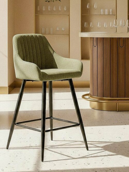 Tabouret Vert Tissu-Métal Ixia 47 cm