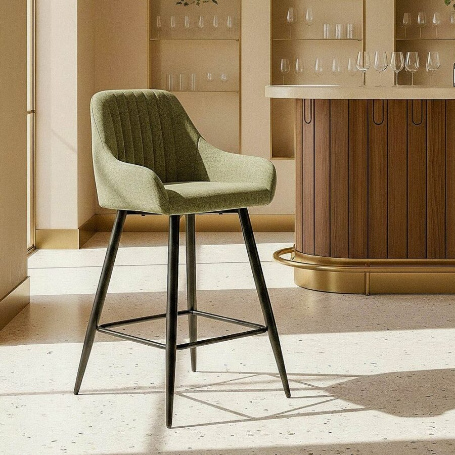 Tabouret Vert Tissu-Métal Ixia 47 cm