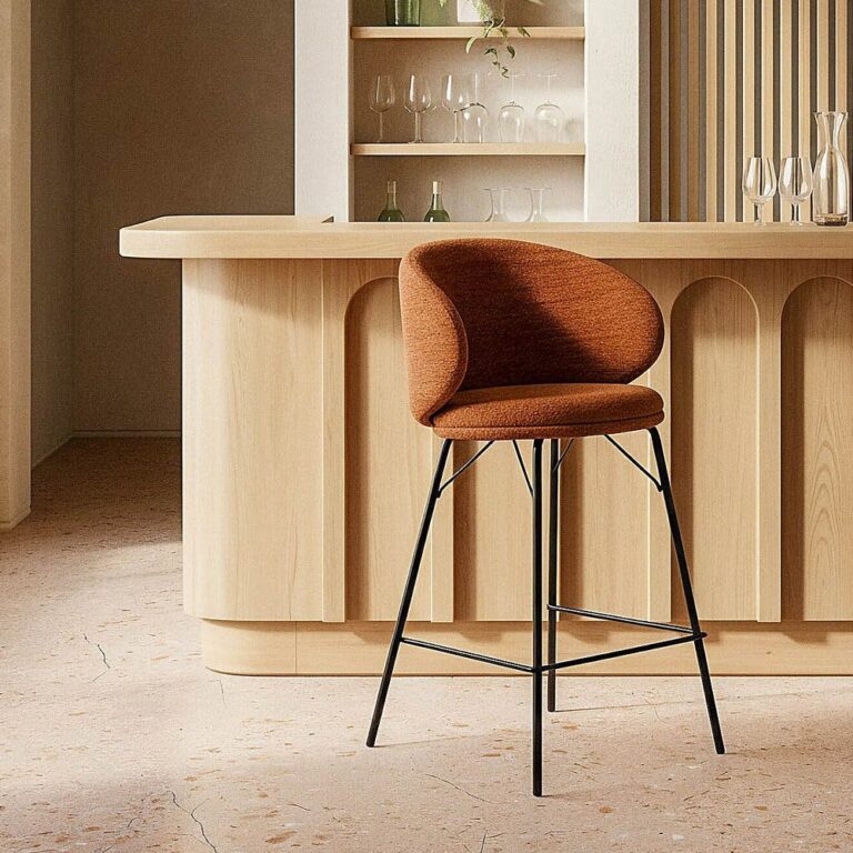 Tabouret Terracotta Tissu-Métal Ixia 46 cm