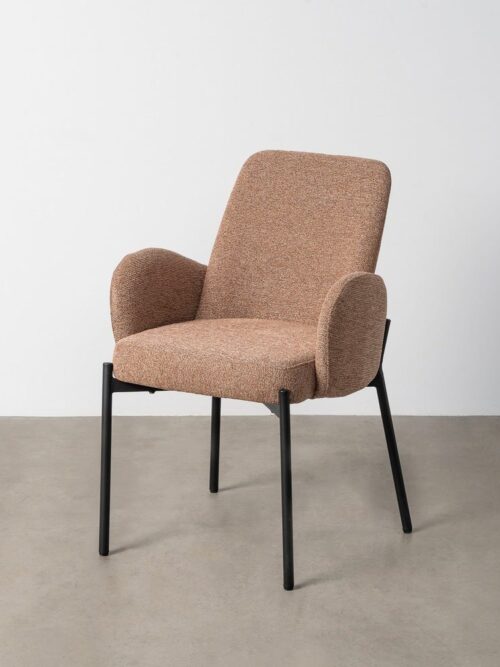 Chaise Marbré Rose Tissu-Métal Ixia
