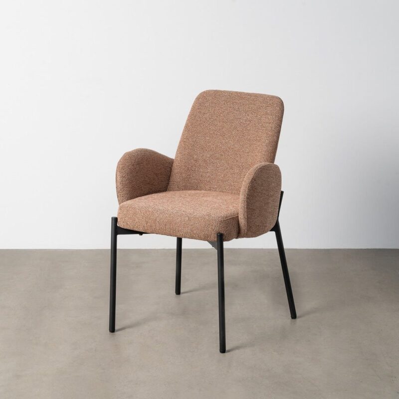Chaise Marbré Rose Tissu-Métal Ixia