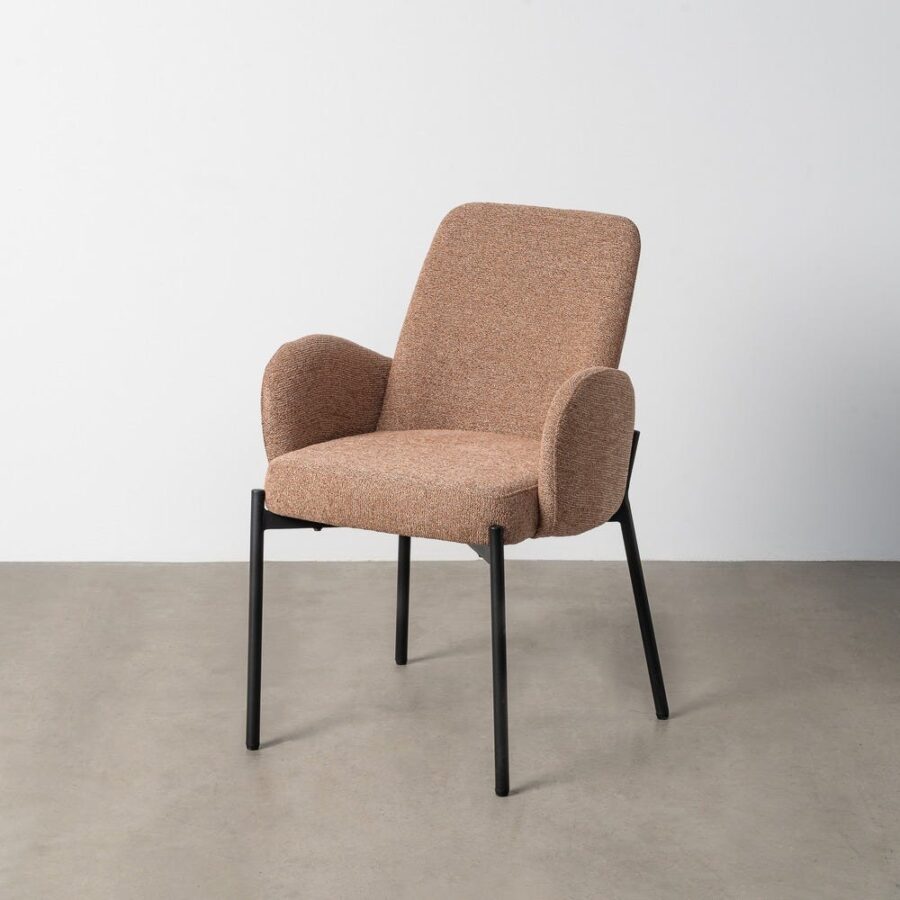 Chaise Marbré Rose Tissu-Métal Ixia