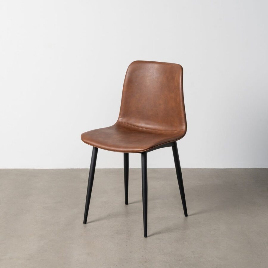 Chaise Marron Métal-Similicuir Ixia