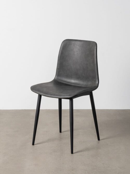 Chaise Noir Métal-Similicuir Ixia