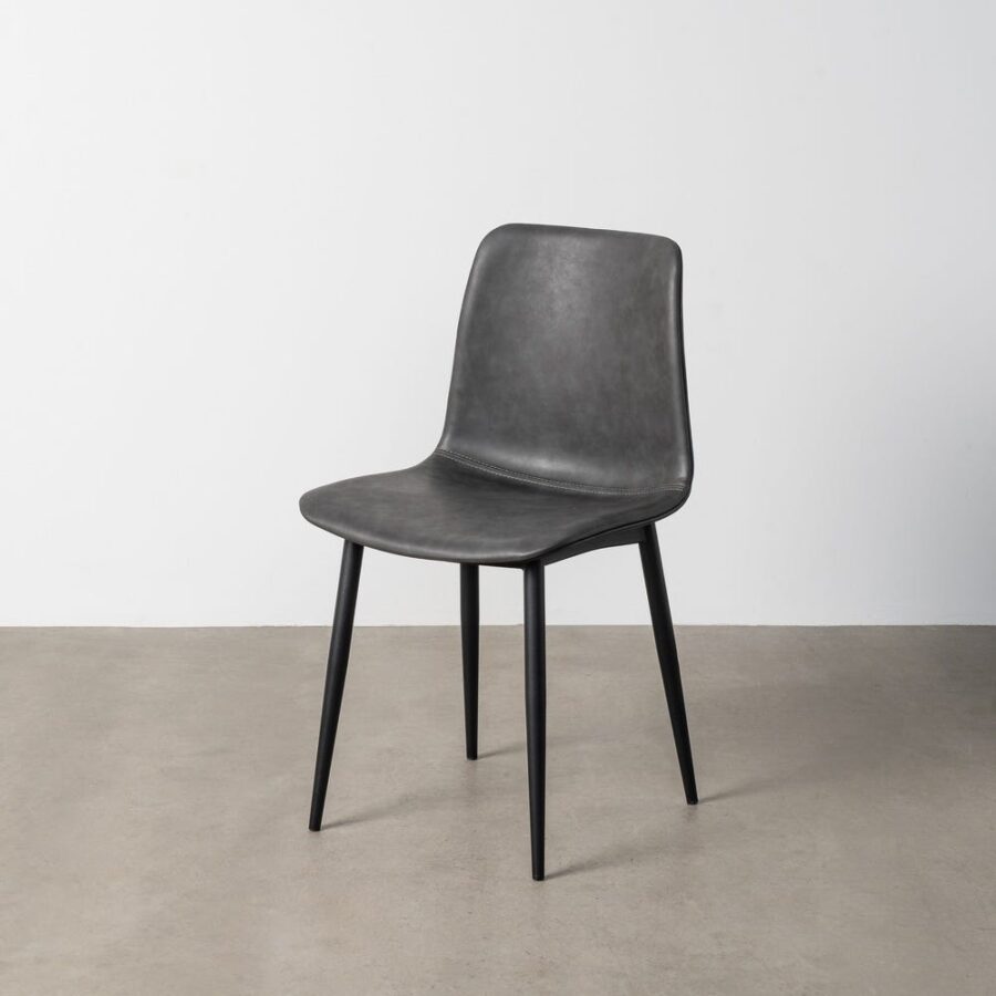Chaise Noir Métal-Similicuir Ixia
