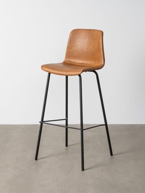 Tabouret Camel Métal-Simili Cuir Ixia 47 cm