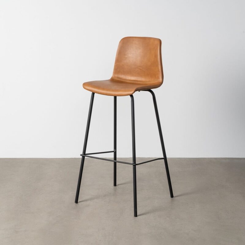 Tabouret Camel Métal-Simili Cuir Ixia 47 cm