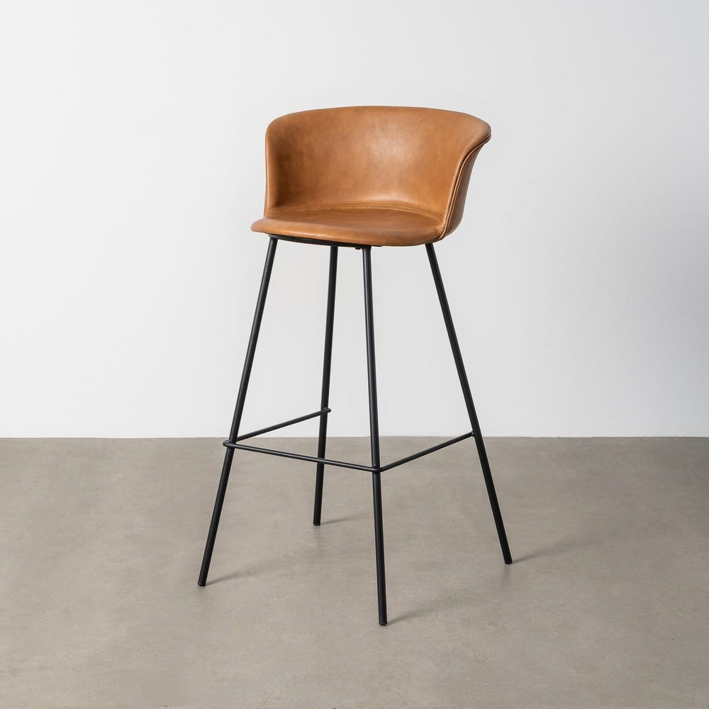 Tabouret Camel Métal-Simili Cuir Ixia 44 cm