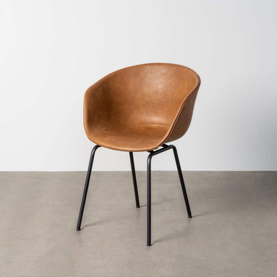Chaise Camel Métal-Similicuir 59 X 50,50 X 81,50 Ixia