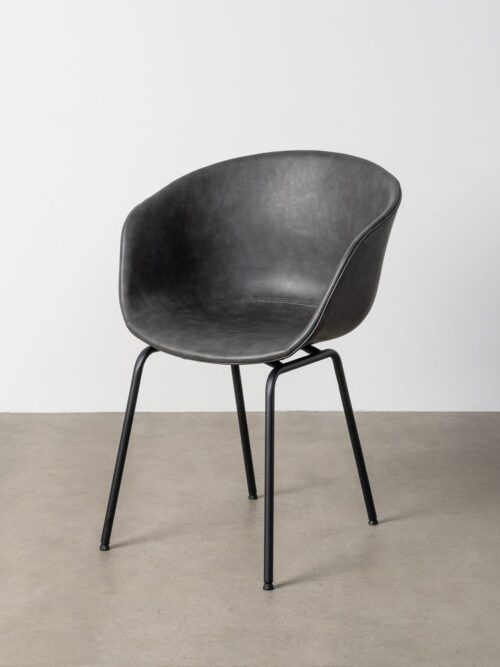 Chaise Noir Métal-Similicuir 59 X 50,50 X 81,50 Ixia