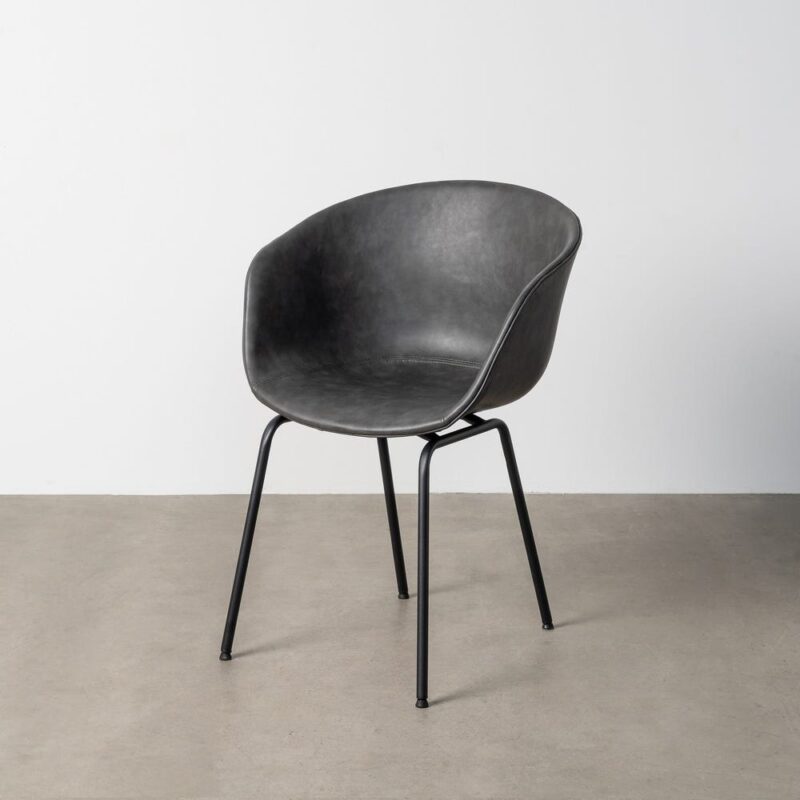 Chaise Noir Métal-Similicuir 59 X 50,50 X 81,50 Ixia