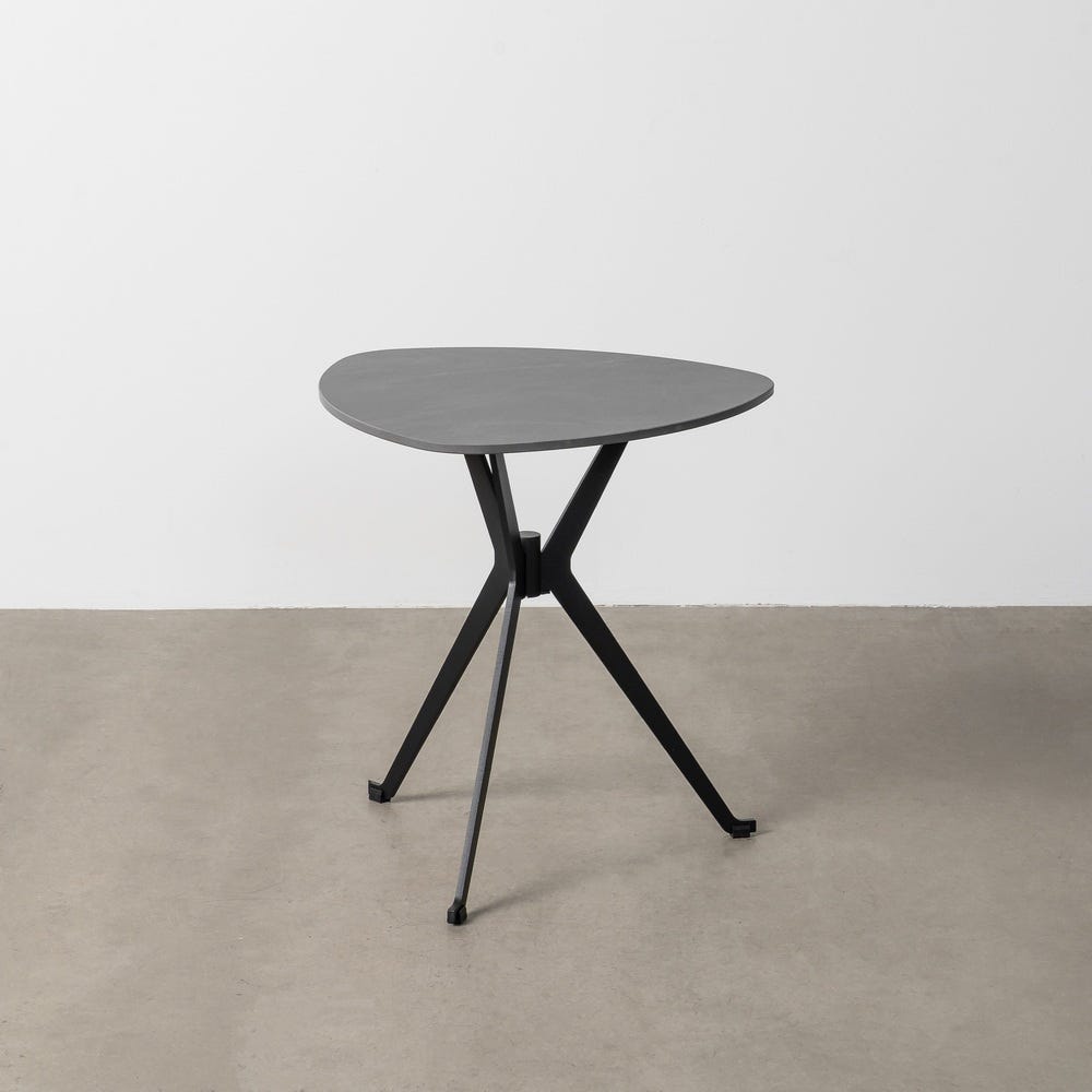 Table Basse Noir Pierre Frittée Ixia 50 cm