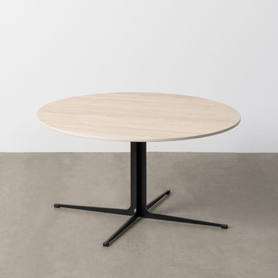 Table Basse Travertin Pierre Frittée Ixia 80 cm