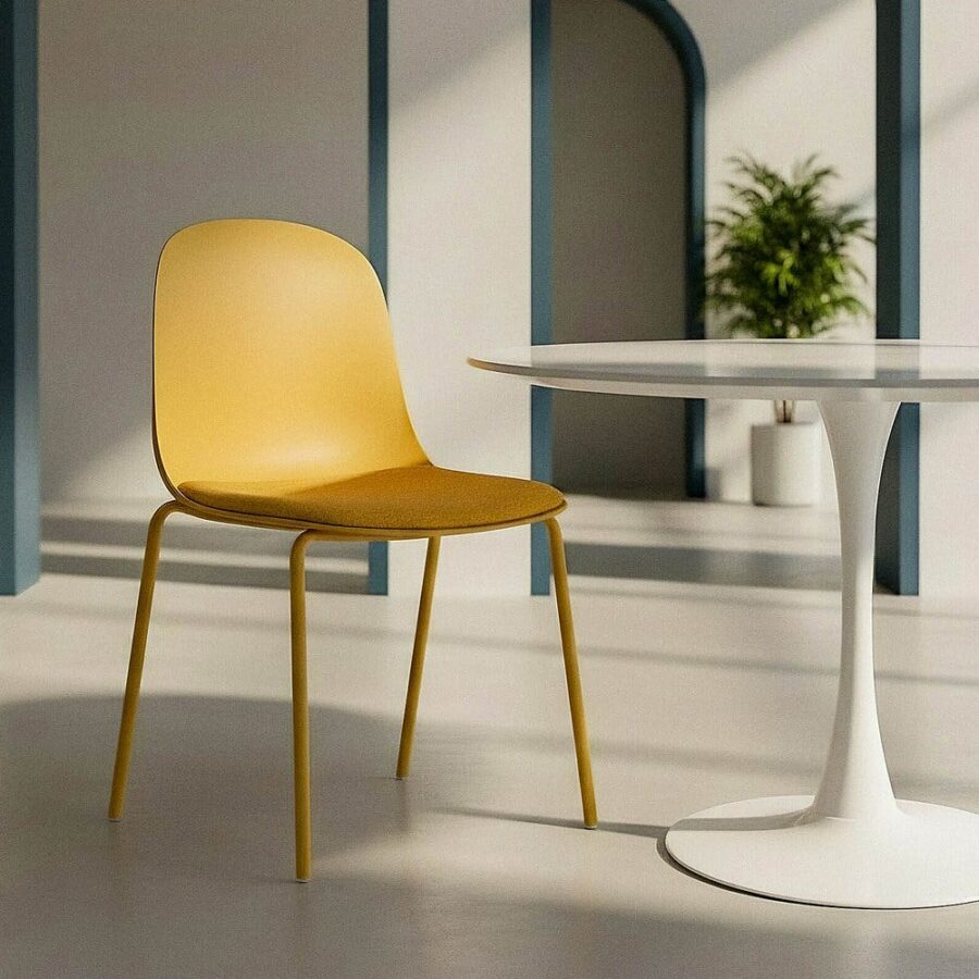 Chaise Jaune Polypropylène-Métal Ixia