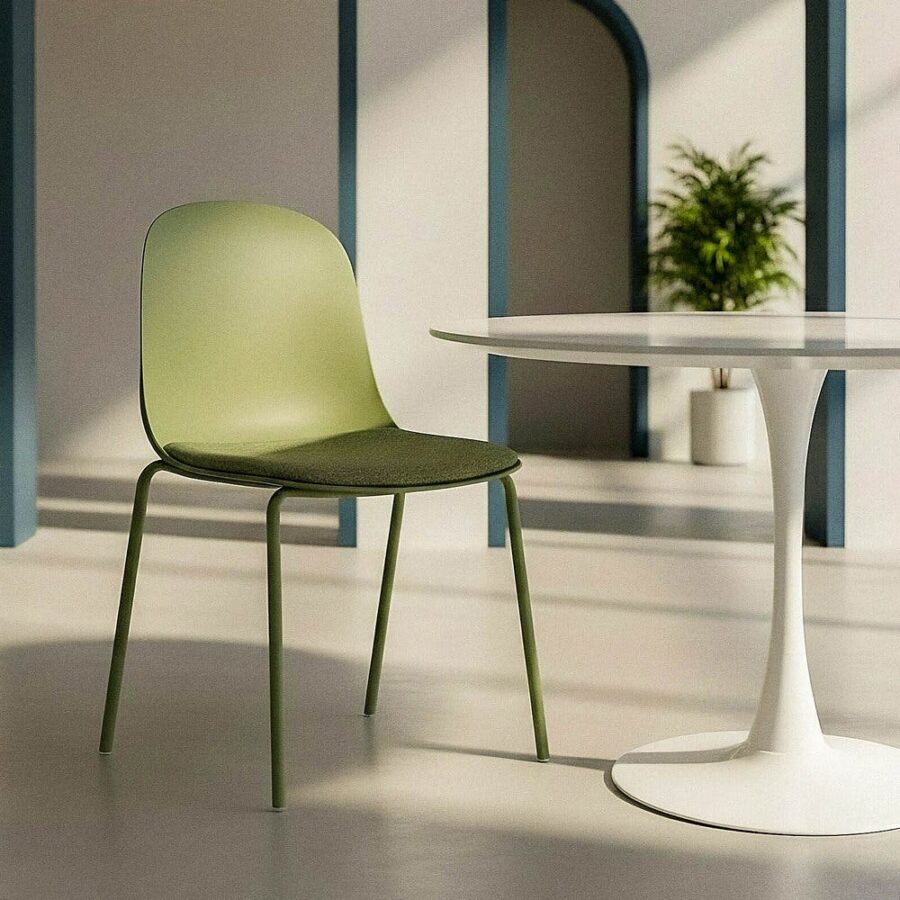 Chaise Vert Polypropylène-Métal Ixia