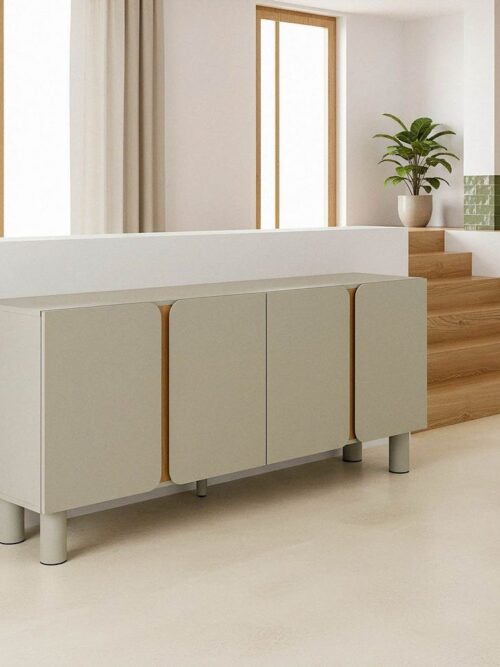 Buffet Bas Gris Taupe 4 Portes Malta Ixia 180cm