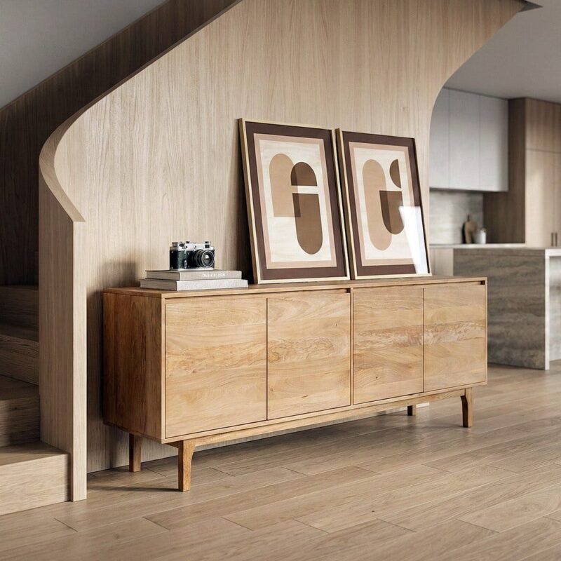 Buffet Manguier Teinte Miel Profond Quatre Portes Ixia 200cm