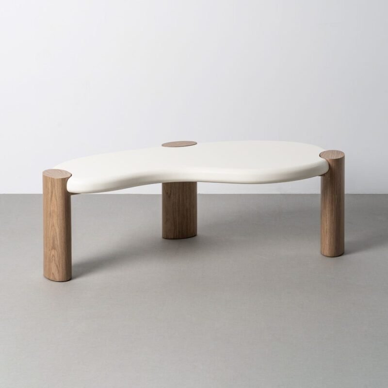 Table Basse Blanc-naturel Ixia 125cm