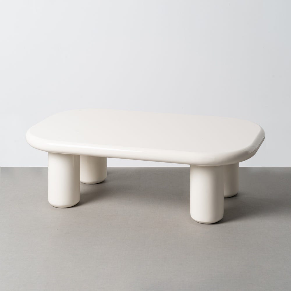 Table Basse Laqué Crème Ixia 118 cm