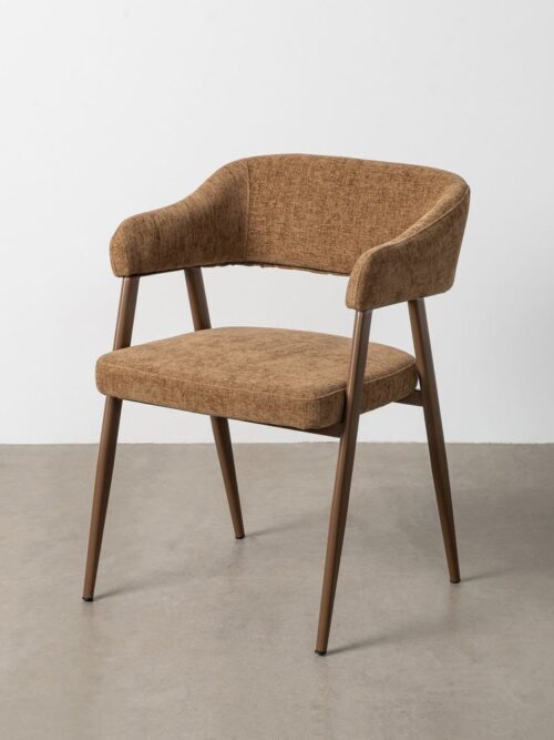 Chaise Marron Tissu-Métal Ixia 56 cm