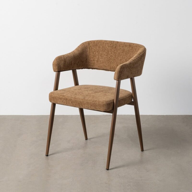 Chaise Marron Tissu-Métal Ixia 56 cm