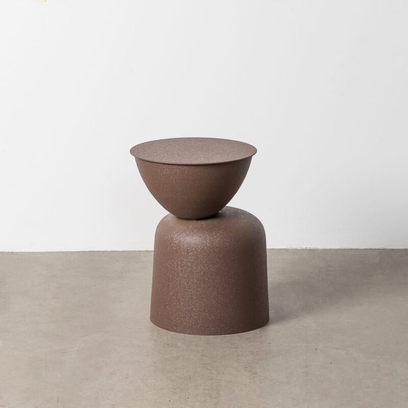 Table d'Appoint Marron Brutaliste Ixia 36cm