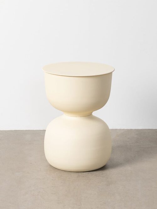 Table d'Appoint Blanc Cassé Ixia 38cm