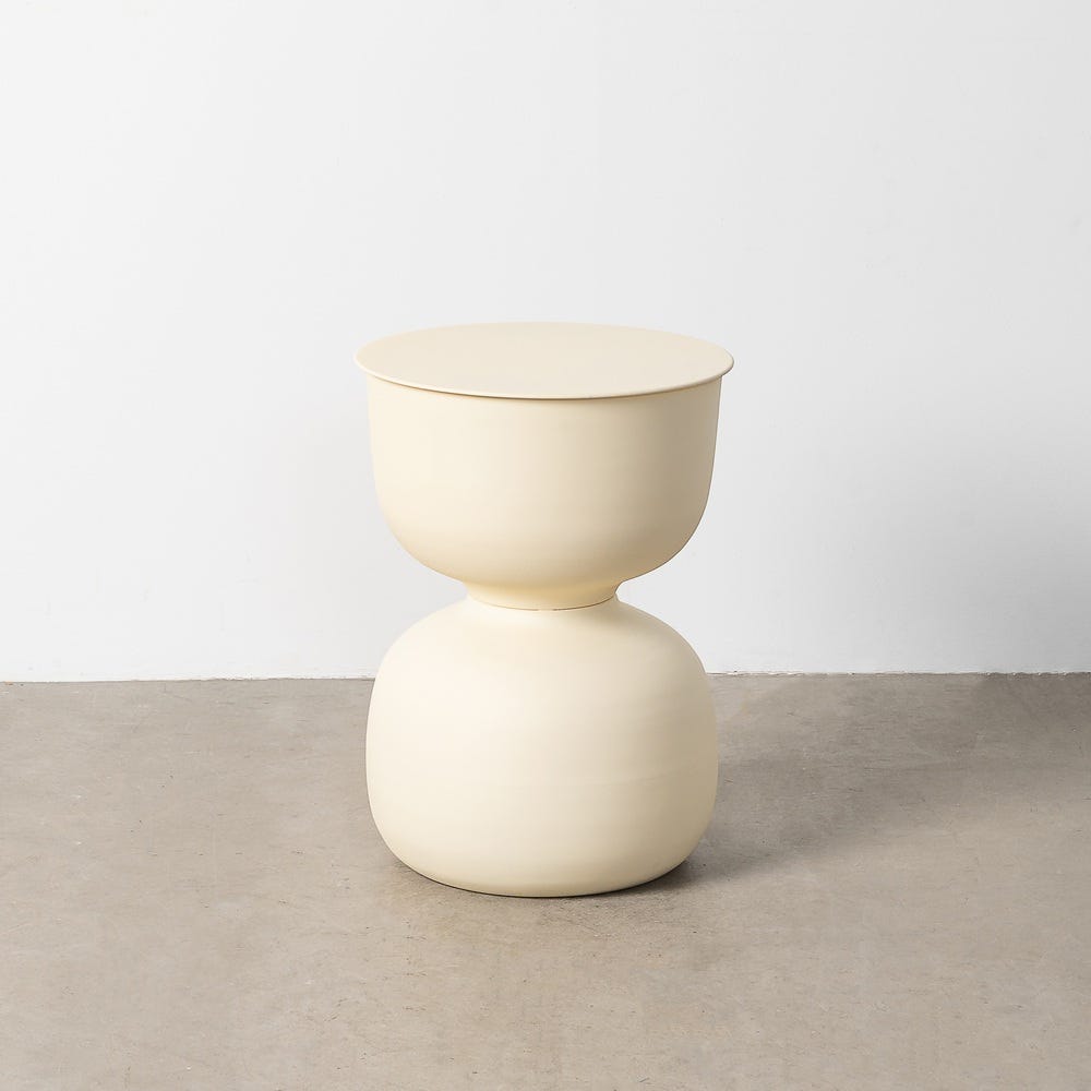 Petit Table Blanc Cassé Acier Ixia 38 cm