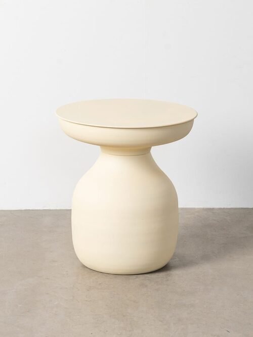 Table d'Appoint Blanc Cassé Ixia 46cm