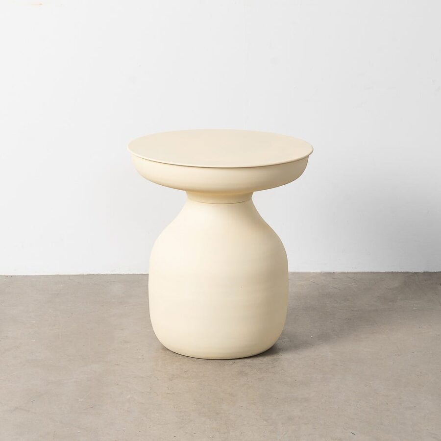 Petit Table Blanc Cassé Acier Ixia 46 cm