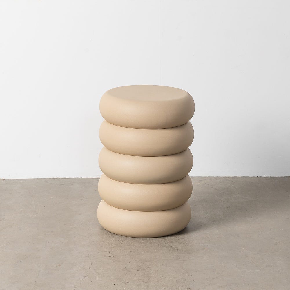 Petit Table Beige Acier Ixia 46 cm