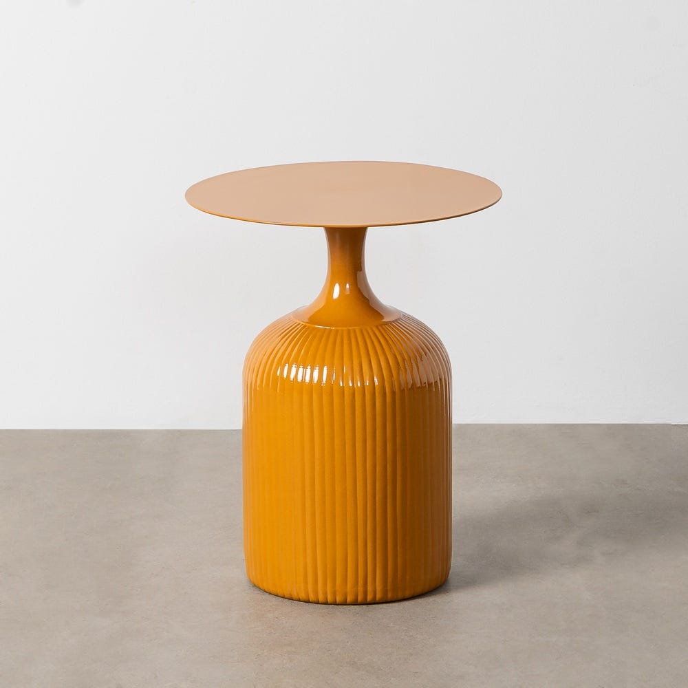 Table d'Appoint Moutarde Cannelées Ixia 38cm