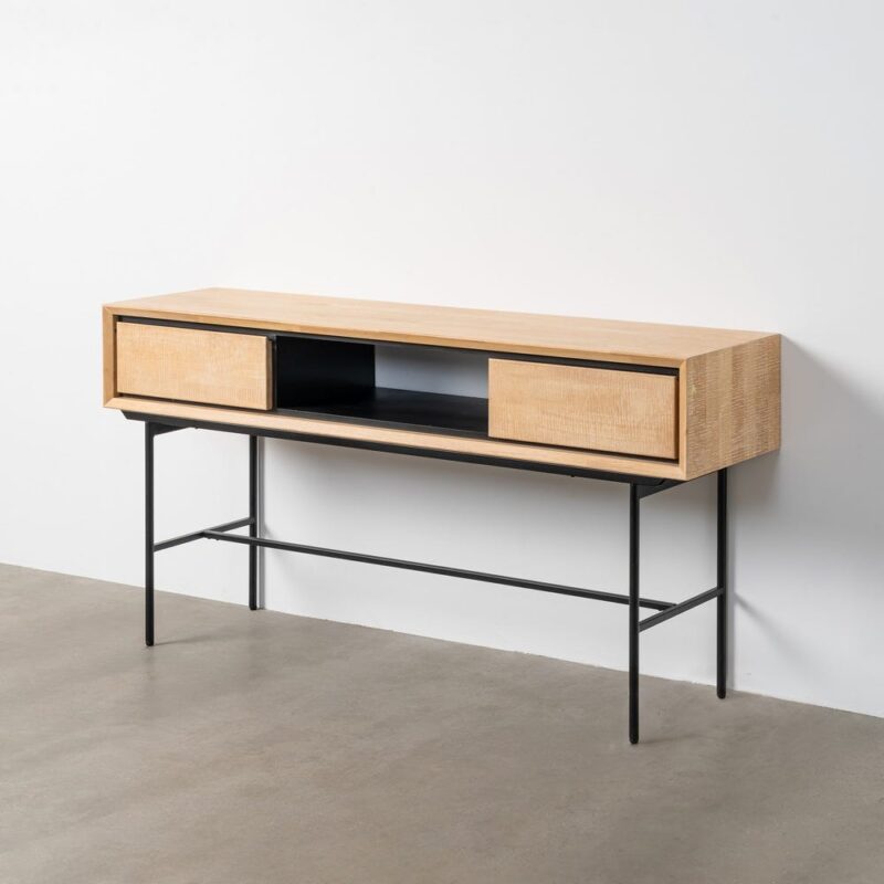 Console Bois De Caucho Et Fer Sintra Ixia 150cm