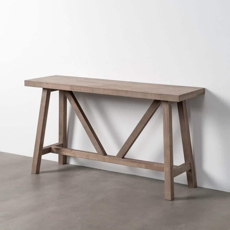 Console Bois Naturel Pin Et Caucho Ixia 140cm