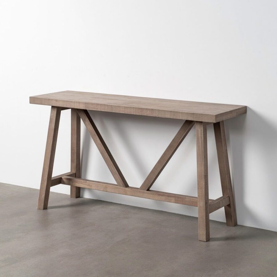 Console Bois Naturel Pin Et Caucho Ixia 140cm