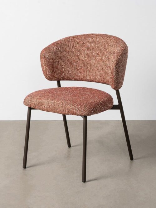 Chaise Marbré Rouge Tissu-Métal Ixia