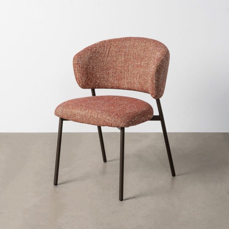 Chaise Marbré Rouge Tissu-Métal Ixia