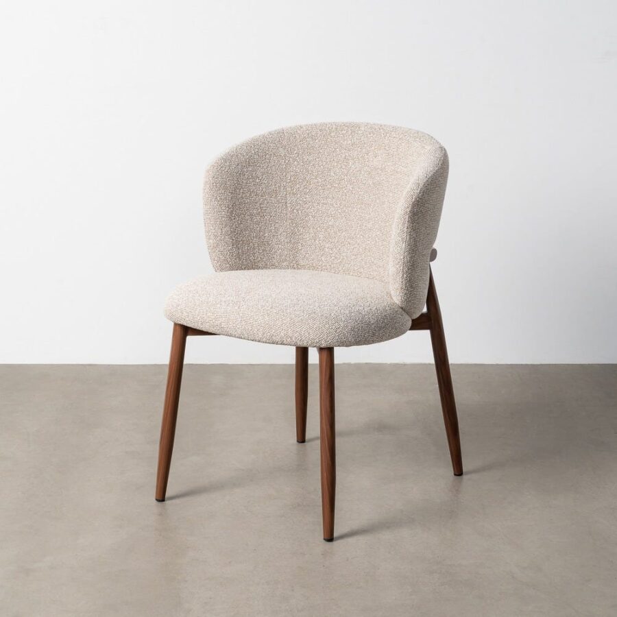 Chaise Marbré Beige Tissu-Métal Ixia