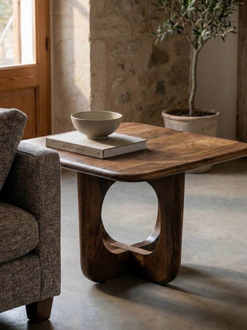 Table Basse Manguier Brutaliste Ixia 60cm