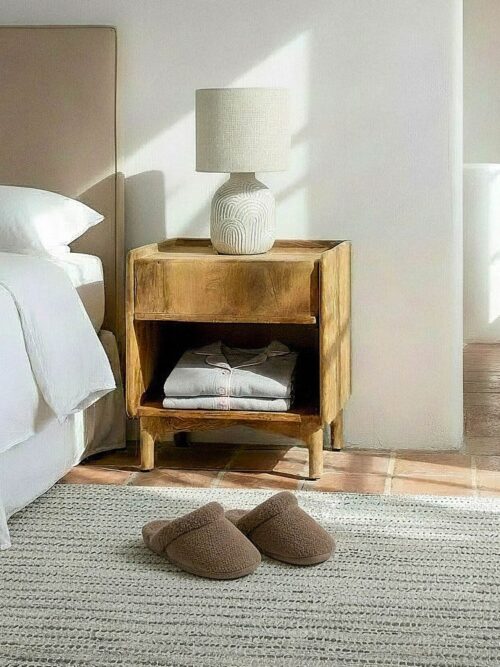 Table De Chevet Manguier Brun Miel Galt Ixia 45cm