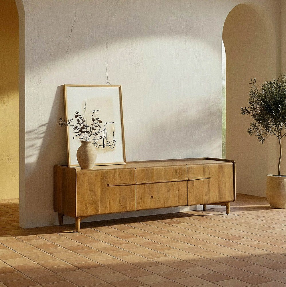 Meuble De Télévision Naturel Ixia 160 cm