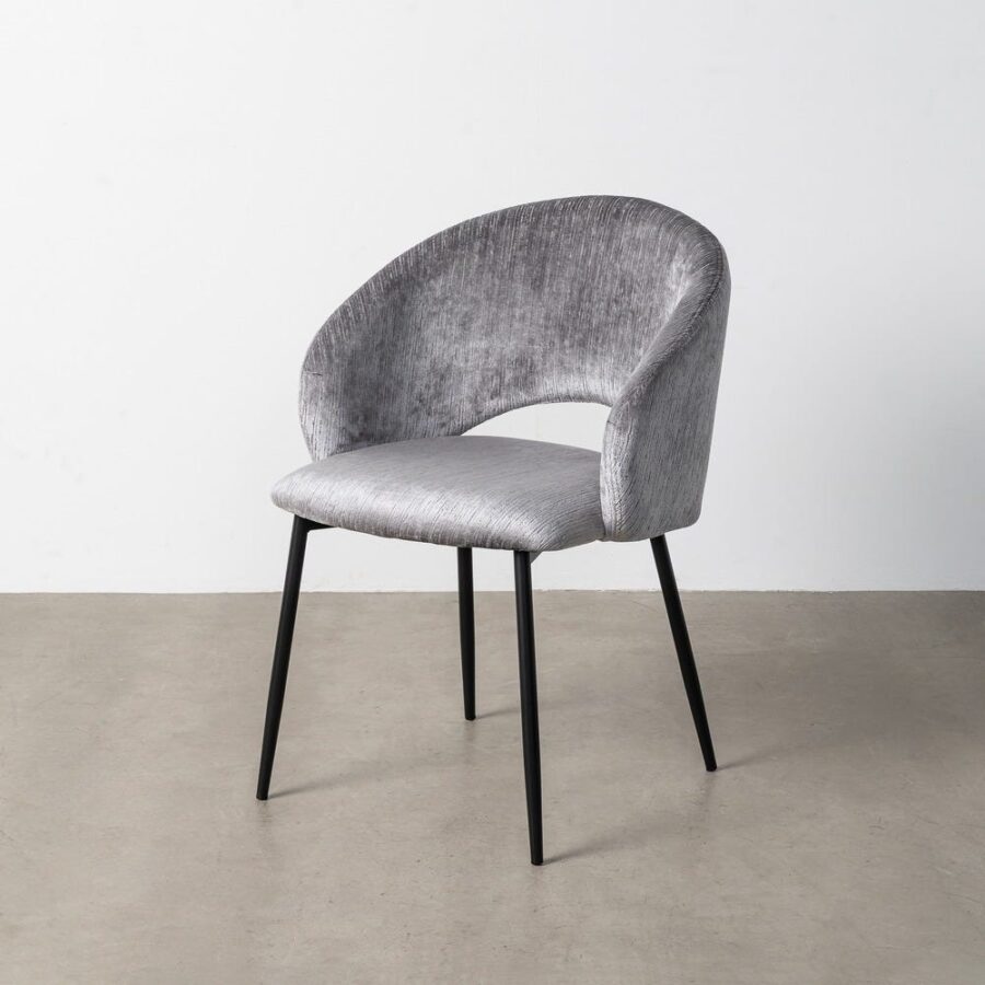 Chaise Gris Tissu-Métal Ixia 58 cm