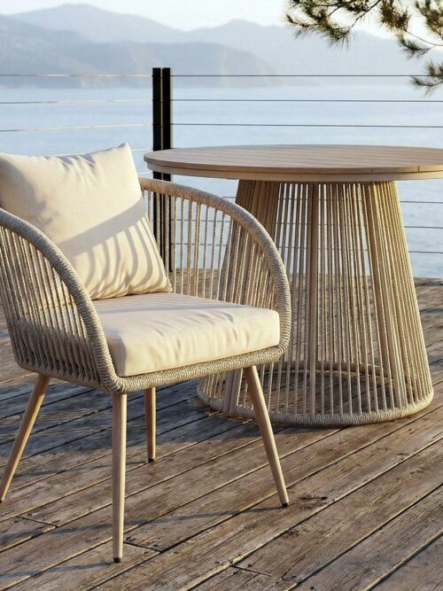 Chaise Acier-Rotin Pe Extérieur Ixia 66 cm