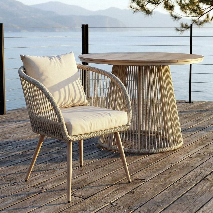 Chaise Acier-Rotin Pe Extérieur Ixia 66 cm