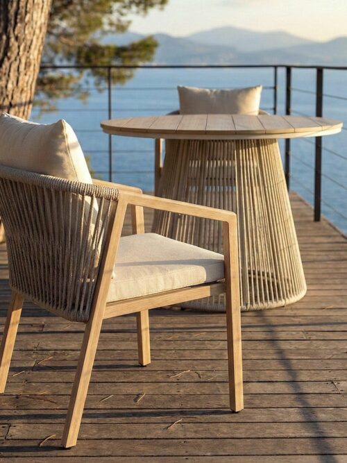 Chaise Acier-Rotin Pe Extérieur Ixia 54 cm