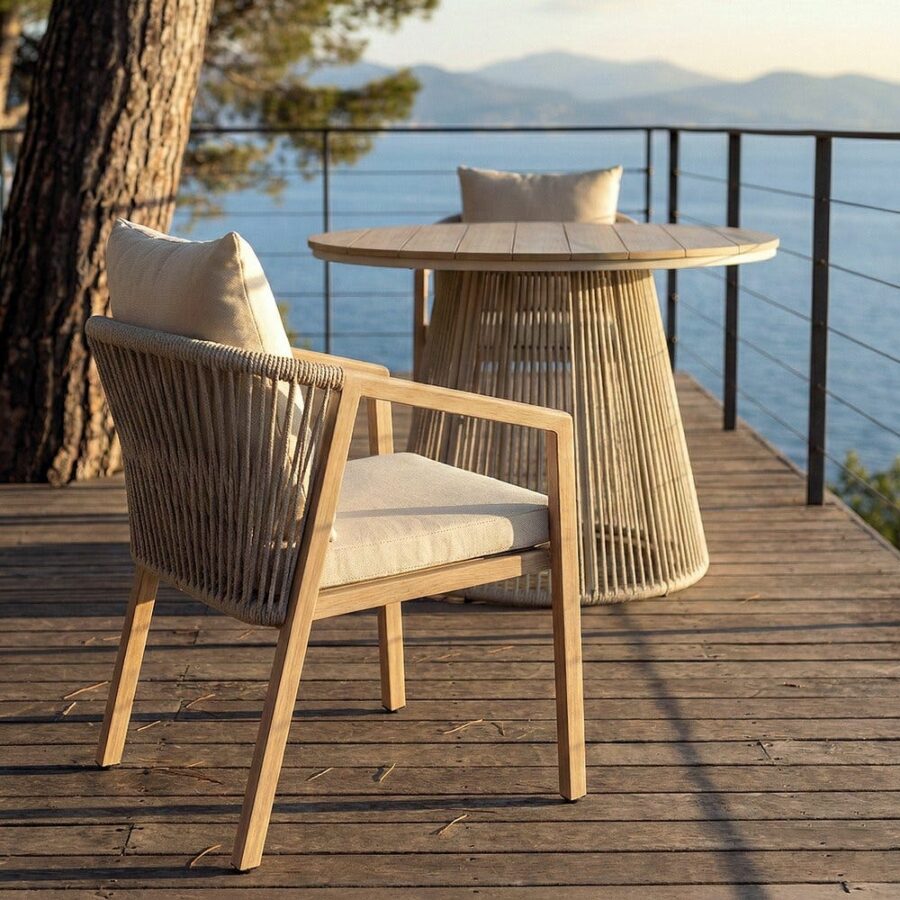 Chaise Acier-Rotin Pe Extérieur Ixia 54 cm