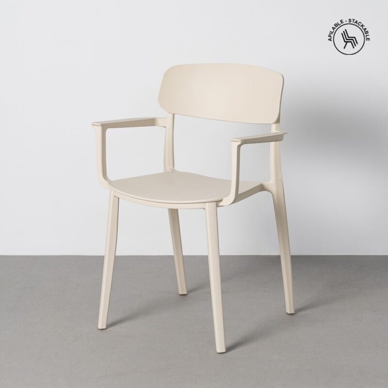 Chaise Extérieur Crème Polypropylène Ixia 51 cm