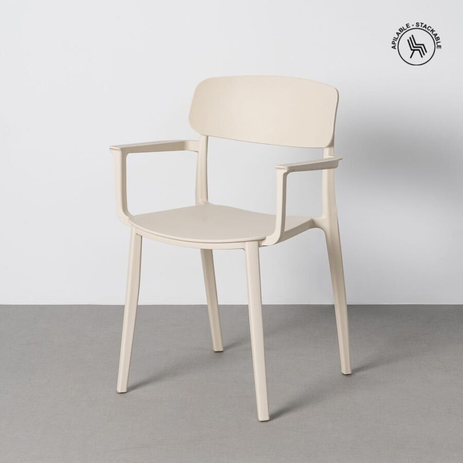 Chaise Extérieur Crème Polypropylène Ixia 51 cm