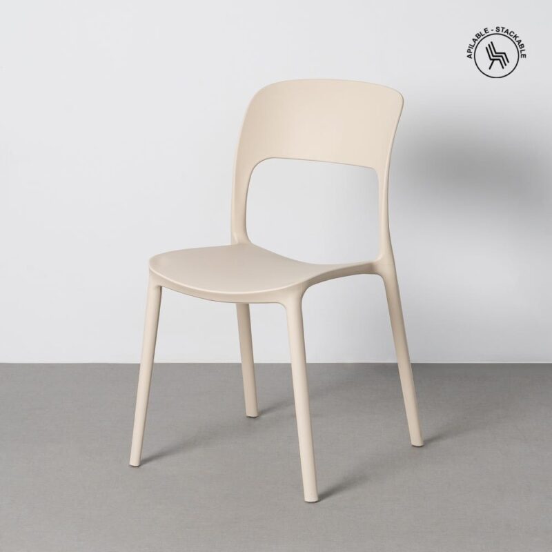 Chaise Extérieur Crème Polypropylène Ixia 58 cm