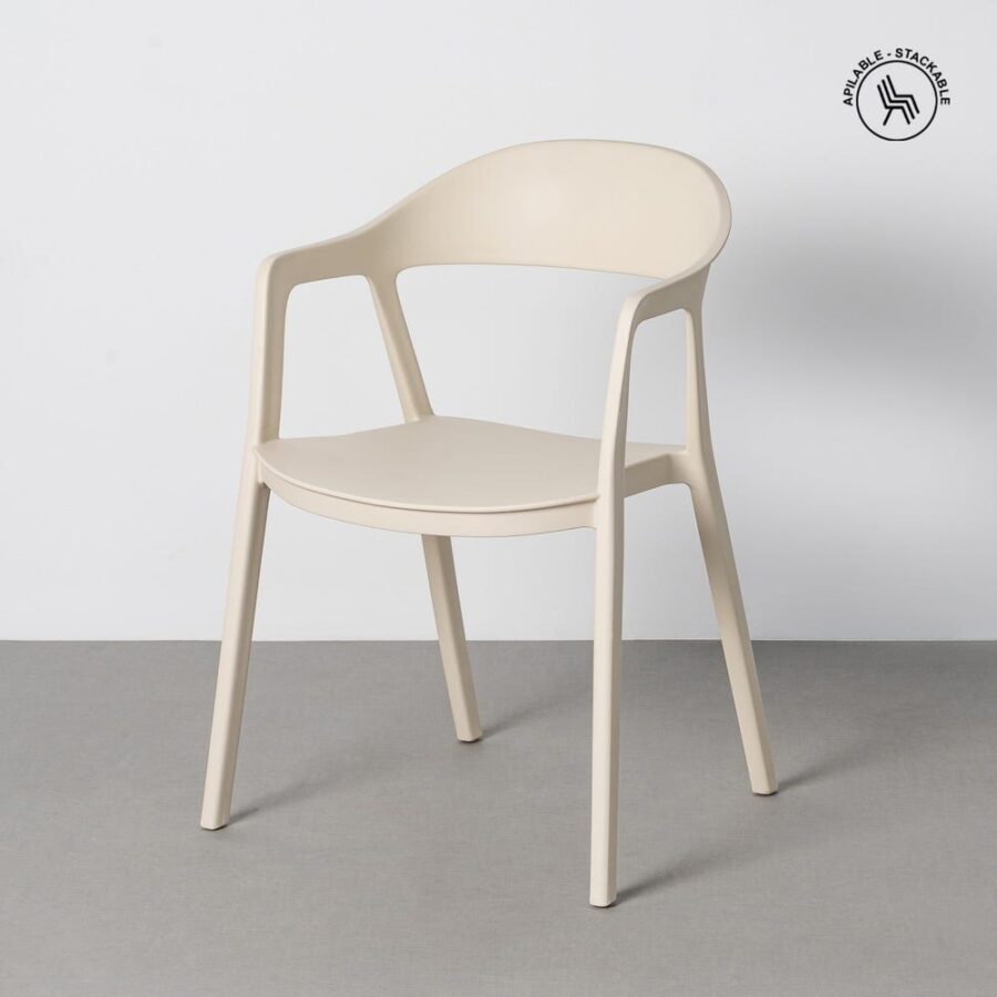 Chaise Extérieur Crème Polypropylène Ixia 52 cm